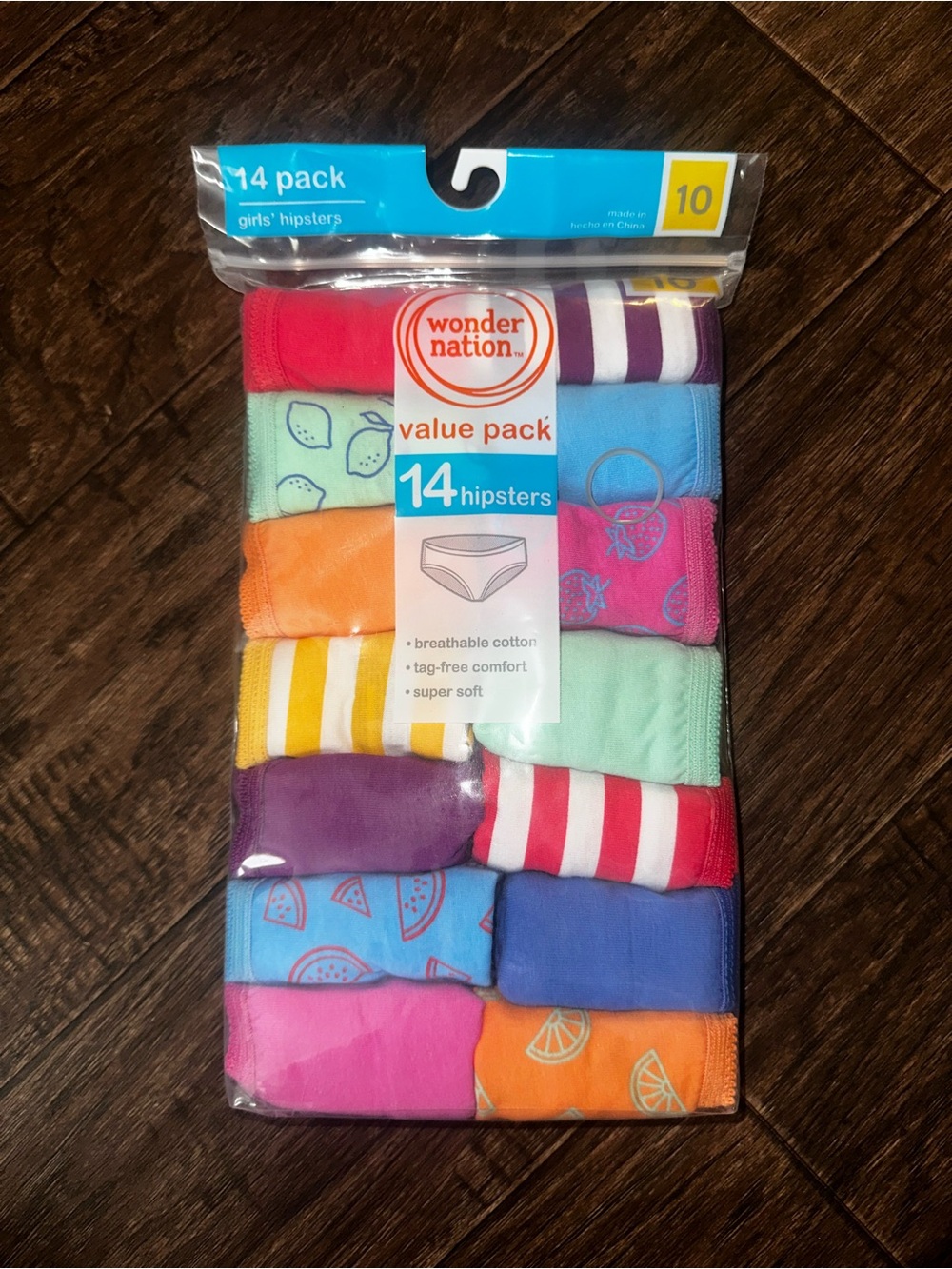 Wonder Nation Girls' 14-Pack Hipster Underwear - Multicolor